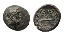 Ancient Coins - Lovely large unresearched Greek bronze coin, leaque coinage, perhaps from Mysia? Very nice patina and fine metal.