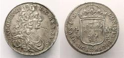 World Coins - Sweden / Sverige: Karl XII. 1697–1718. AR 4 Mark Stockholm mint. Dated 1700
