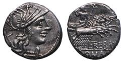 Ancient Coins - Roman republic: L. Trebanius. 135 BC. AR silver Denarius - AU!