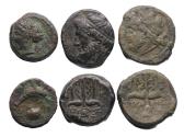Ancient Coins - Specialist Greek Syracuse collection: Lot of three Syracusan bronze coins, incl. Hieron II