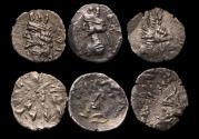 World Coins - Greek coins: Persis, lot of 3 AR silver obols, Artaxerxes (Ardashir) II. Late 1st. century BC
