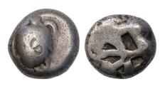 Ancient Coins - Greek coins: ISLANDS off ATTICA, Aegina. Circa 525-480 BC. AR silver Stater