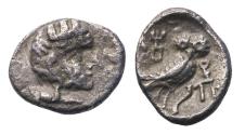 Ancient Coins - Greek coins: ARABIA, Southern. Saba'. c. 4th century BC. Imitating Athens AR Quarter Unit RR!