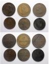 World Coins - Italy / Papal States: Vatican city Rome Mint, lot of 6 large 2 & 4 Soldi coins, 1866-1868