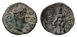 Ancient Coins - Roman provincial: Superb Caligula portrait bronze w facing Herakles - Good EF
