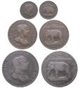 World Coins - British Ceylon: Nice set of 2, 1 and 1/2 copper Stiver George III 1815