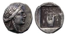 Ancient Coins - Greek coins: Choice and scarce LYCIA, Phaselis. Circa 84-77 BC. AR Drachm