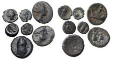 Ancient Coins - Greek coins: Nice lot of 7 better greek bronze issues (7)