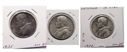 World Coins - Vatican city / Papal state: Coll. of large silver 10 Lire coins 1929-1950, 6 pcs. in Nice VF-EF!