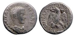 Ancient Coins - Roman provincial: Very rare JUDAEA, Gaza. Diadumenian. As Caesar, 217-218 CE. BI Tetradrachm