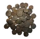 World Coins - Islamic coins: Large treasure trove of 52 Islamic bronze or copper coins unresearched, VF!