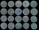 World Coins - Hunnic Tribes Hephtalite, Nezak Huns: Collection of 10 choice Billon drachms after Sassanian design, VF-EF!