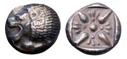 Ancient Coins - Greek coins: Lovely Ionia Miletus silver AR diobol, Good VF and toned