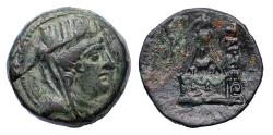 Ancient Coins - CILICIA, Tarsos. 164-27 BC. AE Sandan on animal inside temple, Good VF