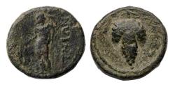 Ancient Coins - Greek coins: Very rare bronze Æ from Teos, Ionia, celebrating Dionysos 2nd. cent. BC