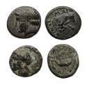 Ancient Coins - Greek coins: Lot of two rare issues of Klazomenai and Magnesia - nice VF or better