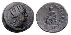 Ancient Coins - Greek coins: Rare large Cilicia, Tarsos Æ23 bronze with Tyche and Zeus - R!