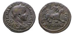Ancient Coins - THRACE, Hadrianopolis. Gordian III. 238-244 AD. AE 26 mm Dionysos reclining left, holding sceptre, on Panther walking right.