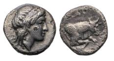 Ancient Coins - Greek coins: IONIA, Magnesia ad Maeandrum. c. 350-325 BC. Obol - RR!