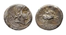 Ancient Coins - Roman Republic. P. Crepusius silver AR denarius, 82 BC