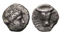 Ancient Coins - Greek Coins: Rare Carian Knidos silver AR hemi drachm, c. 300-225 BC