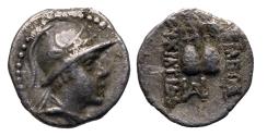 Ancient Coins - BAKTRIA, Greco-Baktrian Kingdom. Eukratides I Megas. Circa 170-145 BC. AR Obol