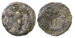 World Coins - Hunnic Tribes: Nezak Huns / Hunnic: Early pre reform AR 'Sasanian style' silver drachm (475-550) - Good EF!