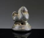 World Coins - Exceptional 20 tical bronze Opium currency weight of Toe beast, Burma, c. 1600