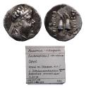 Ancient Coins - Greek coins: BAKTRIA, Greco-Baktrian Kingdom. Eukratides I Megas. Circa 170-145 BC. AR Obol