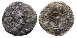 World Coins - Hunnic Tribes: Nezak Huns / Hunnic: Early pre reform AR 'Sasanian style' silver drachm (475-550) - Good EF!