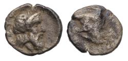 Ancient Coins - Greek coins: CARIA, Euromos. 5th century BC. AR silver Hemiobol - scarce!