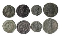 Ancient Coins - Roman Imperial lot of 4 choice and scarce Late Roman bronze follis