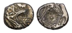 Ancient Coins - Greek coins. Nice Kindya / CARIA, Halikarnassos AR silver Hekte with monster