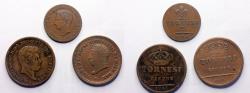 World Coins - Italian States: Napoli 2 Tonesi 1859, 5 Tornesi 1819 and 1858, VF-EF!