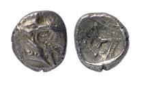 Ancient Coins - Greek coins. Choice Kindya / CARIA, Halikarnassos AR silver Hekte with monster Good VF