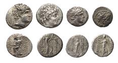 Ancient Coins - Greek Coin: SELEUKID EMPIRE, lot of 4 silver drachm and hemidrachms!