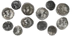 World Coins - India. Lot of 6 choice ancient Greek - Indian silver drachm coins, 100-700 AD (6)