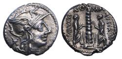 Ancient Coins - Reman Republic: Ti. Minucius C.f. Augurinus. 134 BC. AR silver Denarius - EF!