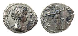 Ancient Coins - Roman Imperial: Lovely silver denarius of Faustina I, in EF!