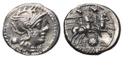Ancient Coins - Roman Republic: T. Quinctius Flamininus. 126 BC. AR Denarius AU!