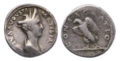 Ancient Coins - Roman Imperial: Lovely Diva Matidia. Died AD 119. AR Denarius, ultra rare - Nice VF