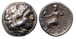 Ancient Coins - Greek Kings of Macedon: Alexander the Great type silver drachm, nice VF