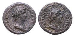 Ancient Coins - THRACE. Hadrianopolis. Marcus Aurelius (Caesar, 139-161). AE23 w bust of Genius