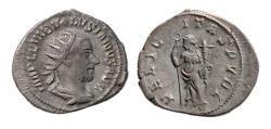 Ancient Coins - Roman Imperial: Attractive large flan AR antoninianus of Volusian, AD 251-253