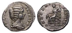Ancient Coins - Julia Domna, Augusta, 193-217. AR silver Denarius - exceptional portrait and EF!