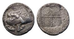 Ancient Coins - Greek coins: MACEDON, Akanthos. Circa 430-390 BC. AR silver Tetrobol
