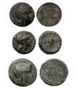 Ancient Coins - Greek coins: Lot of three Scarce to Very rare bronze coins of Priene, VF-Good VF!
