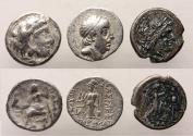 Ancient Coins - Greek and roman silver. Incl. a Cappadocian AR drachm, an Alexander the Great drachm and a Roman Republic Victoriatus