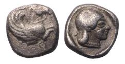 Ancient Coins - Greek coins: CORINTHIA, Corinth. Circa 480-400 BC. AR Hemidrachm  - very rare archaic issue!