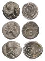 Ancient Coins - Greek coins: Persis, lot of 6 AR silver Obols, Late 1st. century